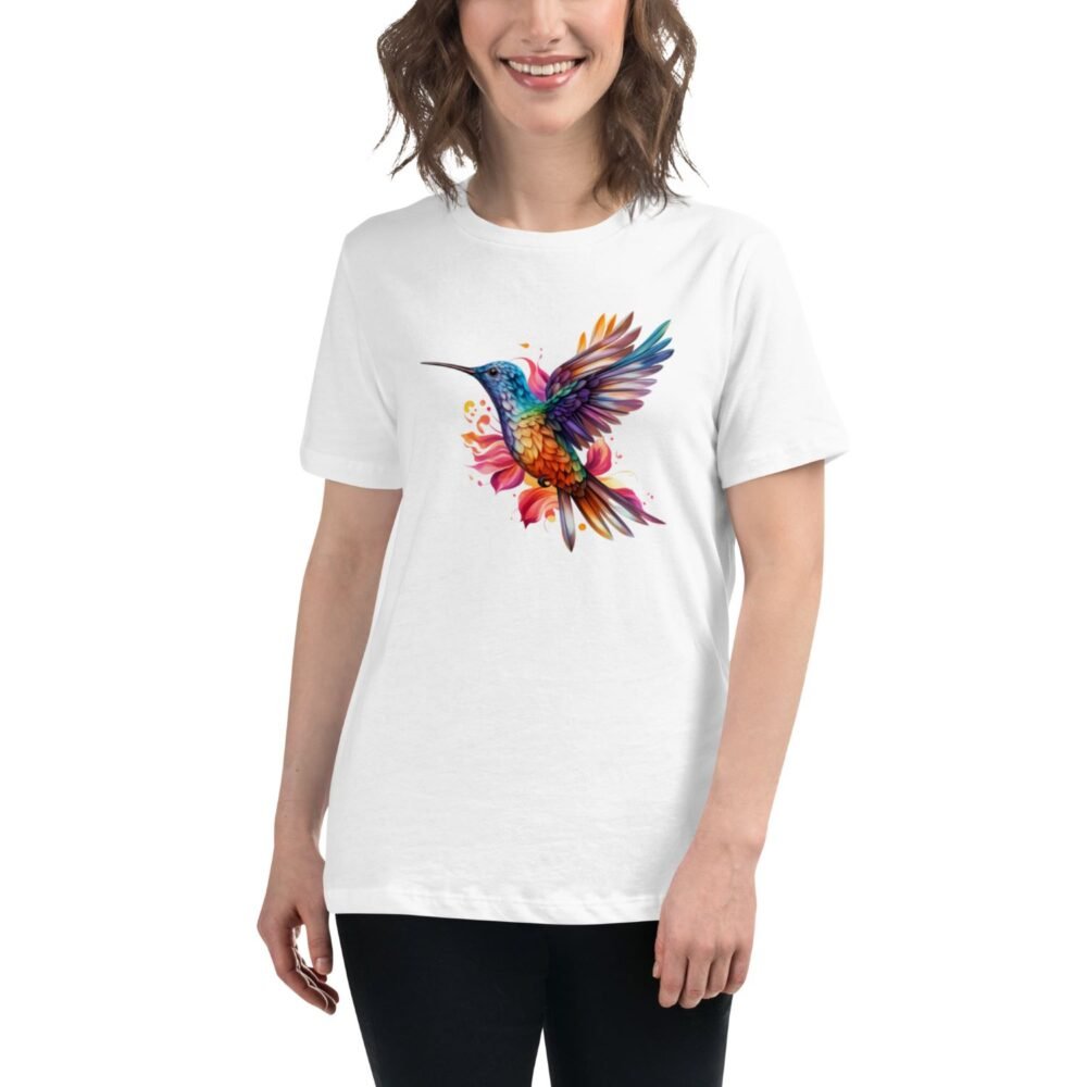 Floral Hummingbird Tshirt - For Women