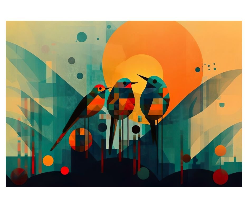 Birds - Abstract Art. Digital Illustration
