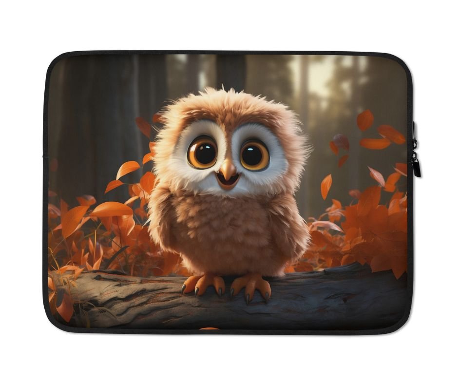 Cute Baby Owl Laptop Case