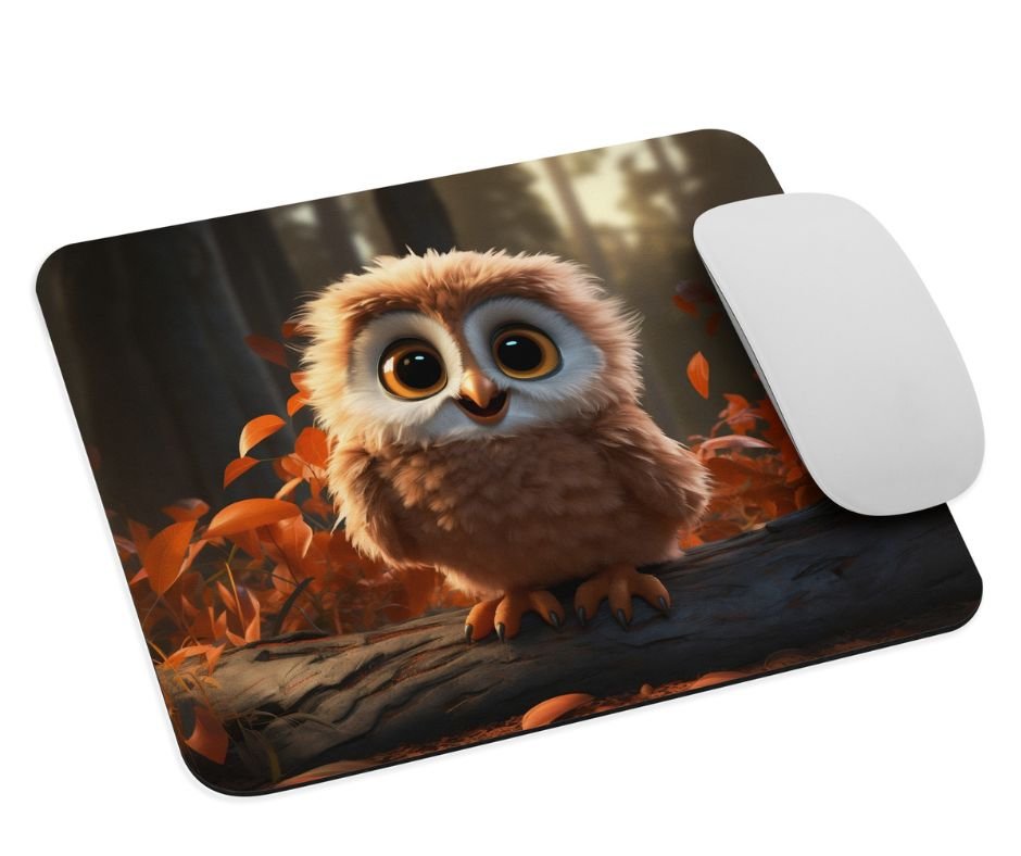 Cute Baby Owl Mouse Pad