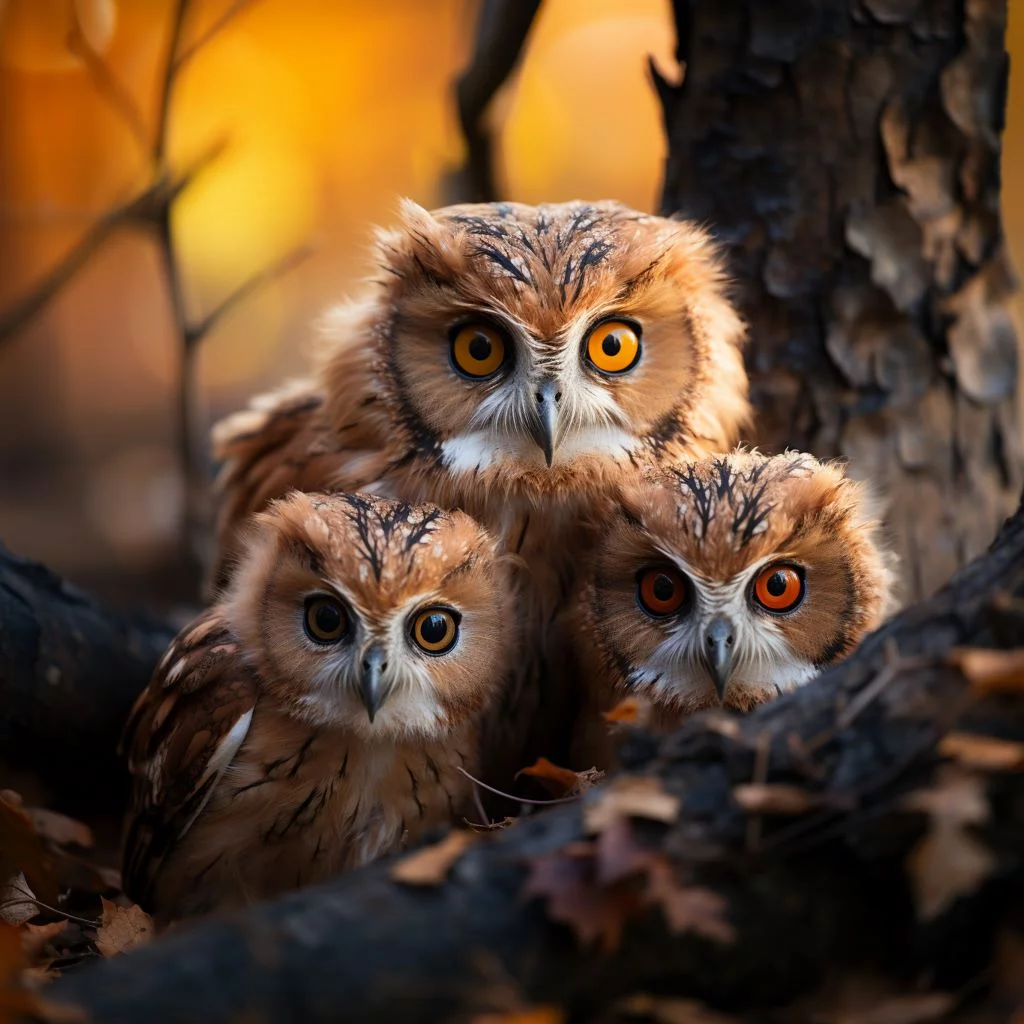 Cute Owl Family