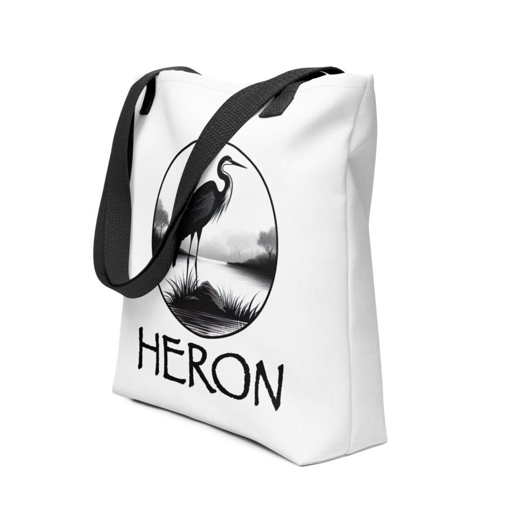 Heron Bird Tote Bag, side