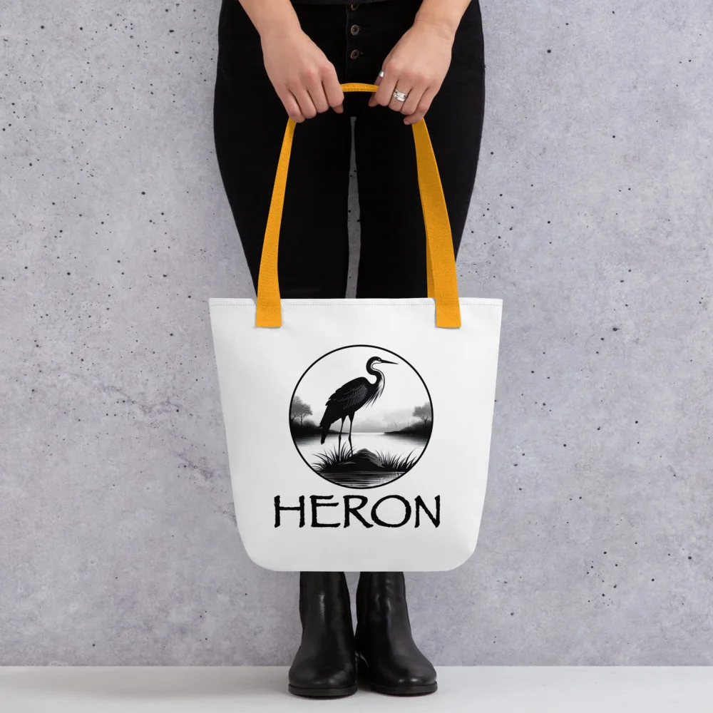 Heron Bird Tote Bag, girl