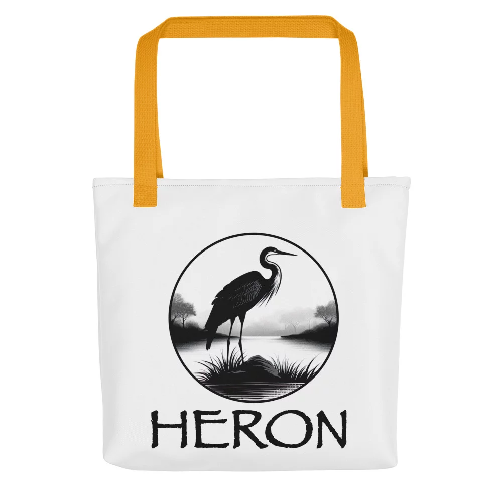 Heron Bird Tote Bag, yellow