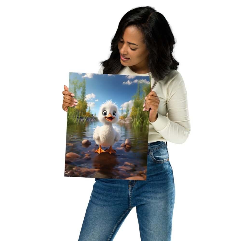 Adorable White Baby Duck Poster