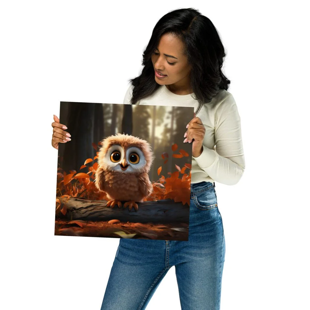 Cute baby owl poster