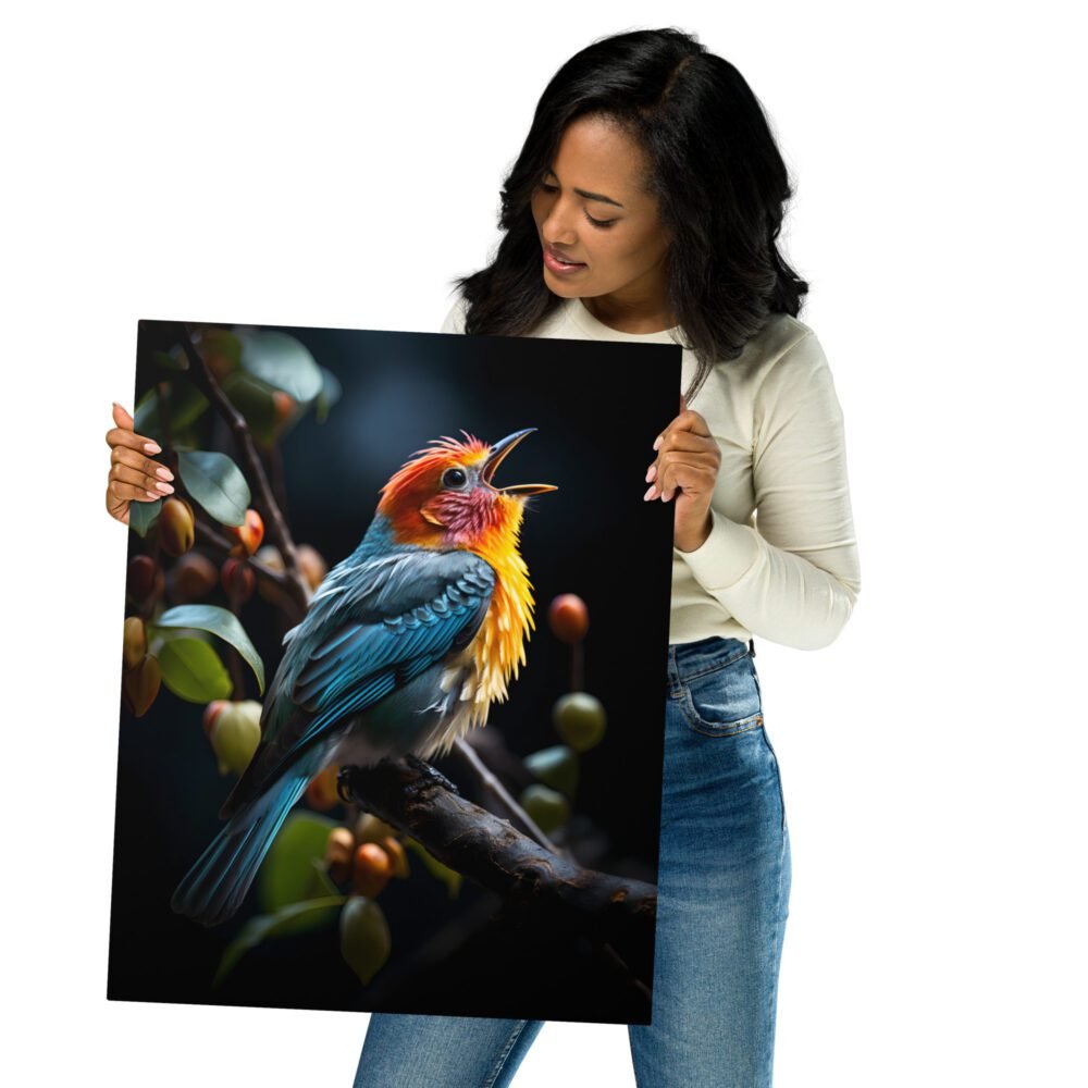 Cute and colorful bird metal print