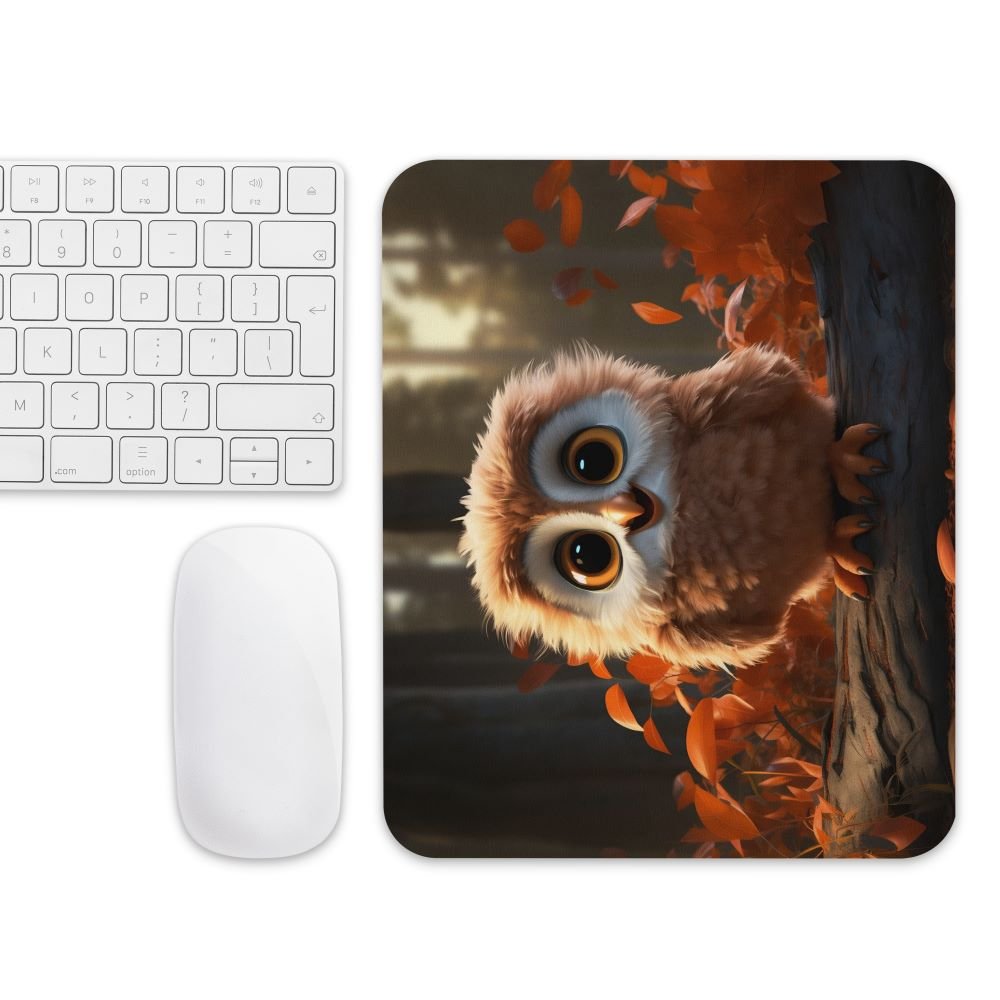 Cute Baby Owl Mouse Pad for Kids