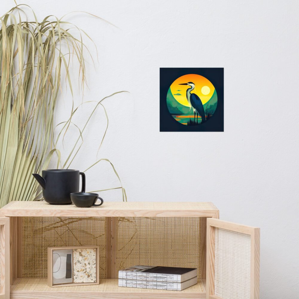 Blue Heron Poster Wall Art