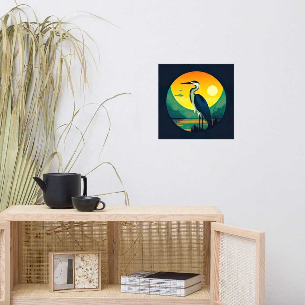 Blue Heron Poster Wall Art