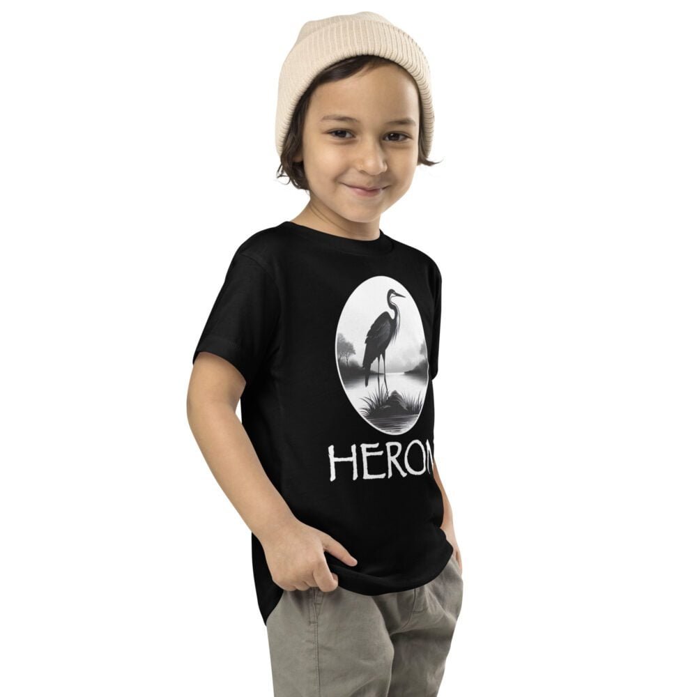 Heron Bird Toddler T-shirt - Black