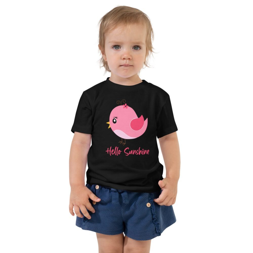 Hello Sunshine Toddler T-Shirt: Pink Bird Charm!