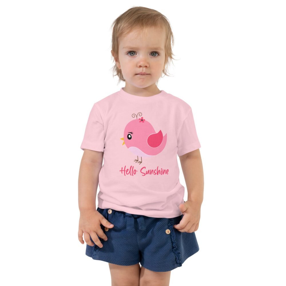 Hello Sunshine Toddler T-Shirt: Pink Bird Charm!