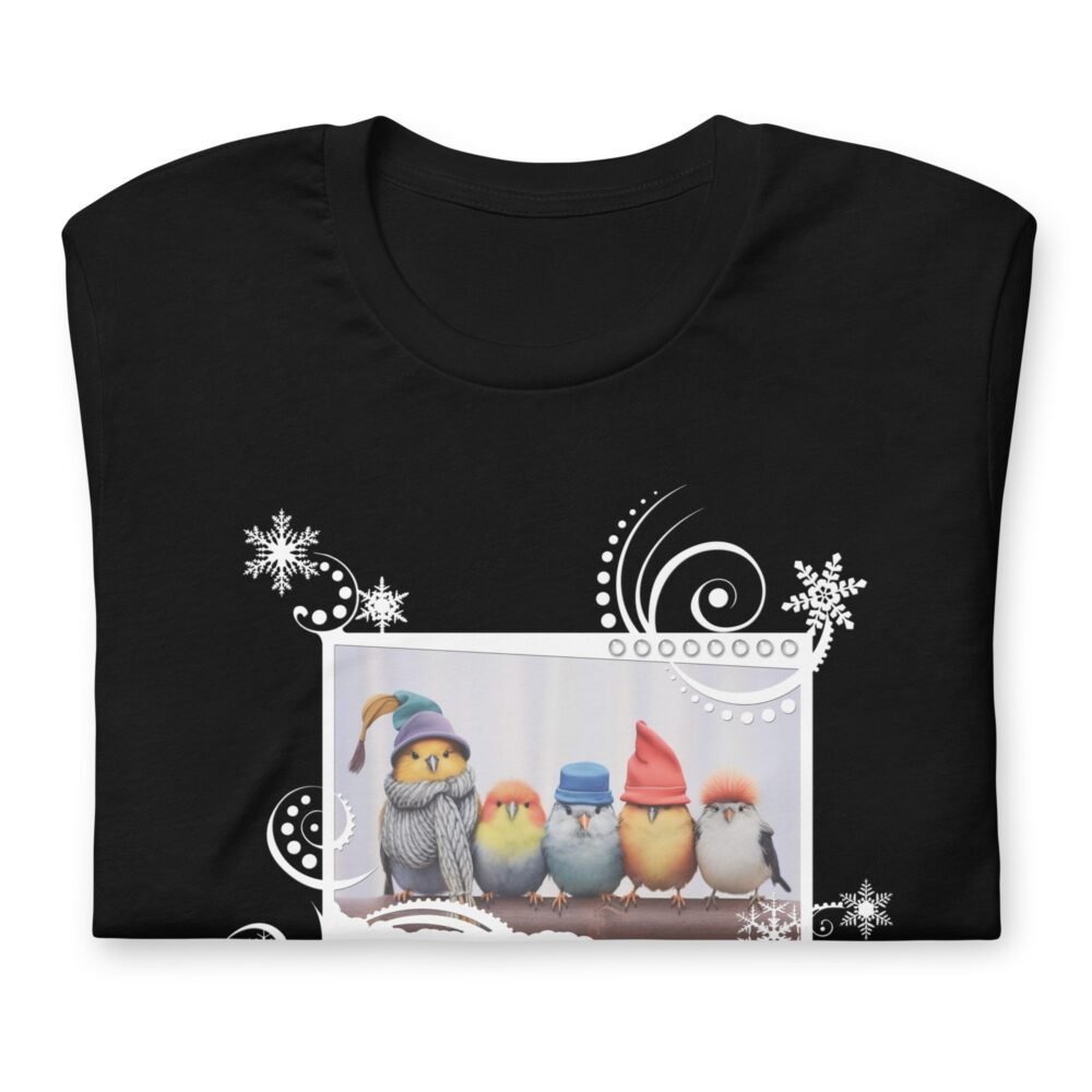 Whimsical Winter Birds in Hats T-Shirt