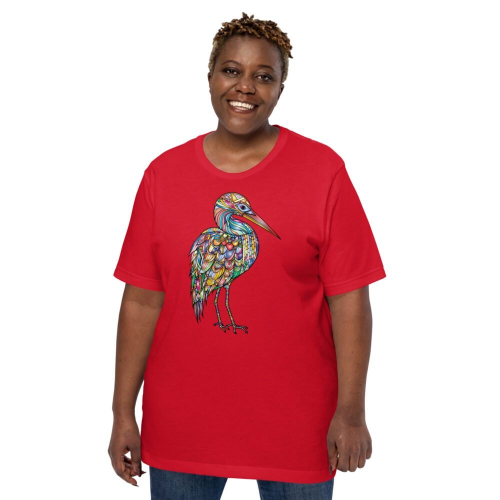 Stained Glass Egret Silhouette T-Shirt