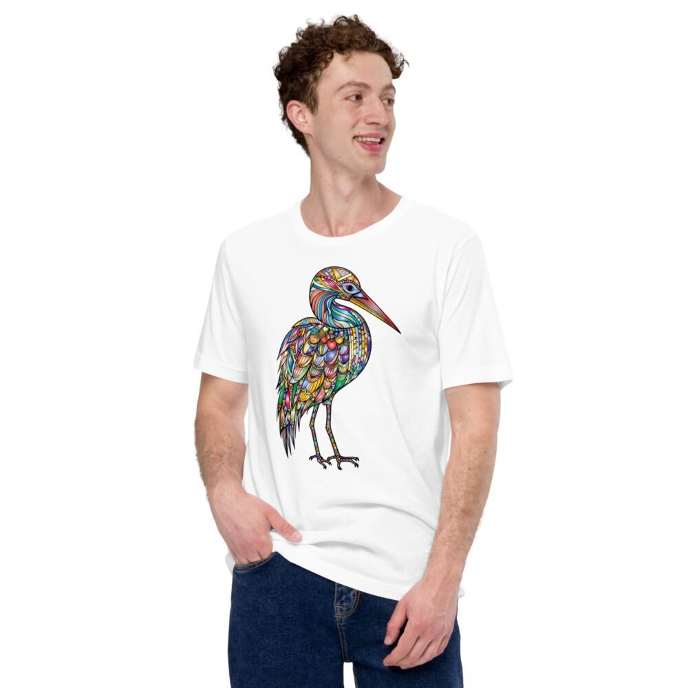 Stained Glass Egret Silhouette T-Shirt