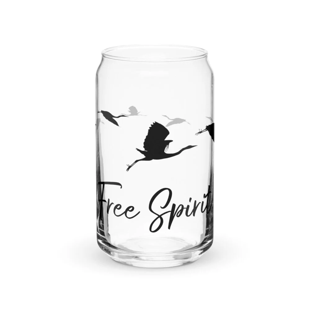 Free Spirit Heron Can-shaped Glass