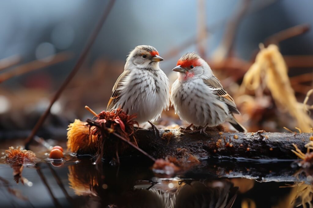 Hoary & Common Redpolls (Acanthis hornemanni & Acanthis flammea)