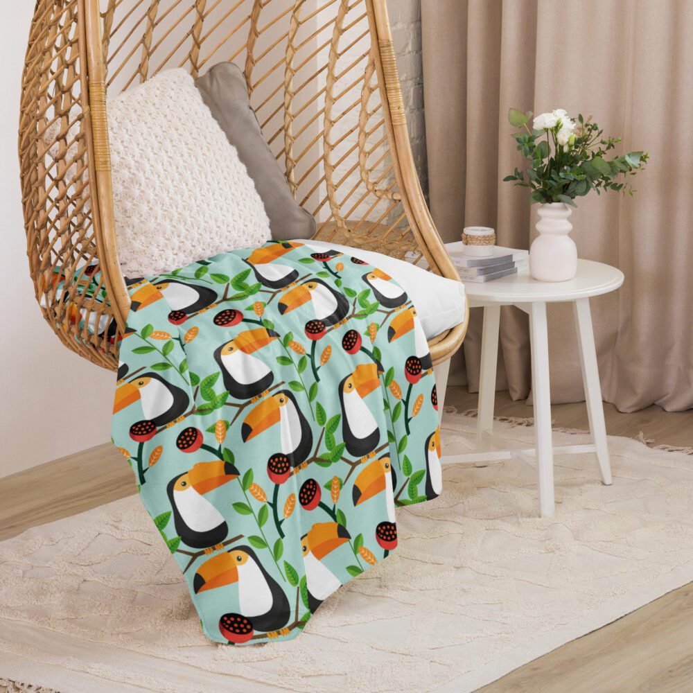 Tropical Toucan Paradise Sherpa Blanket