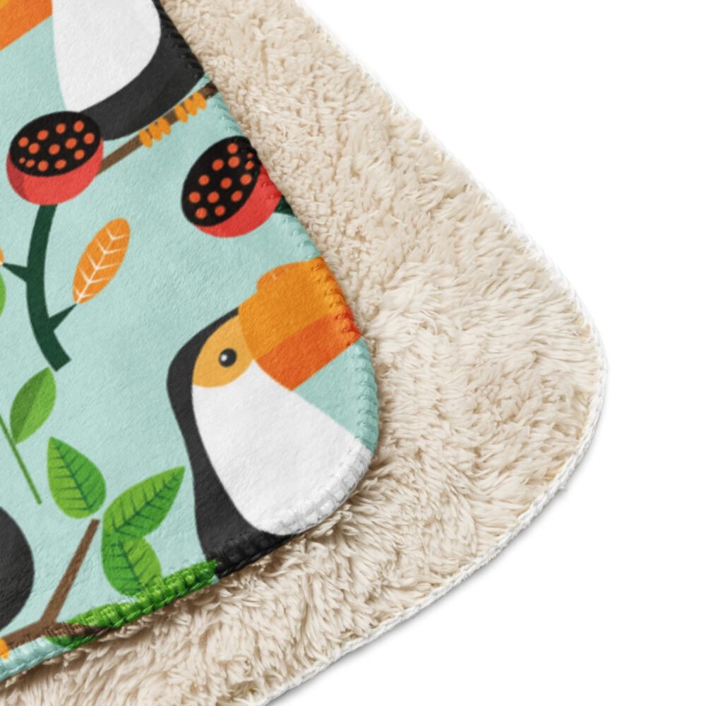 Tropical Toucan Paradise Sherpa Blanket