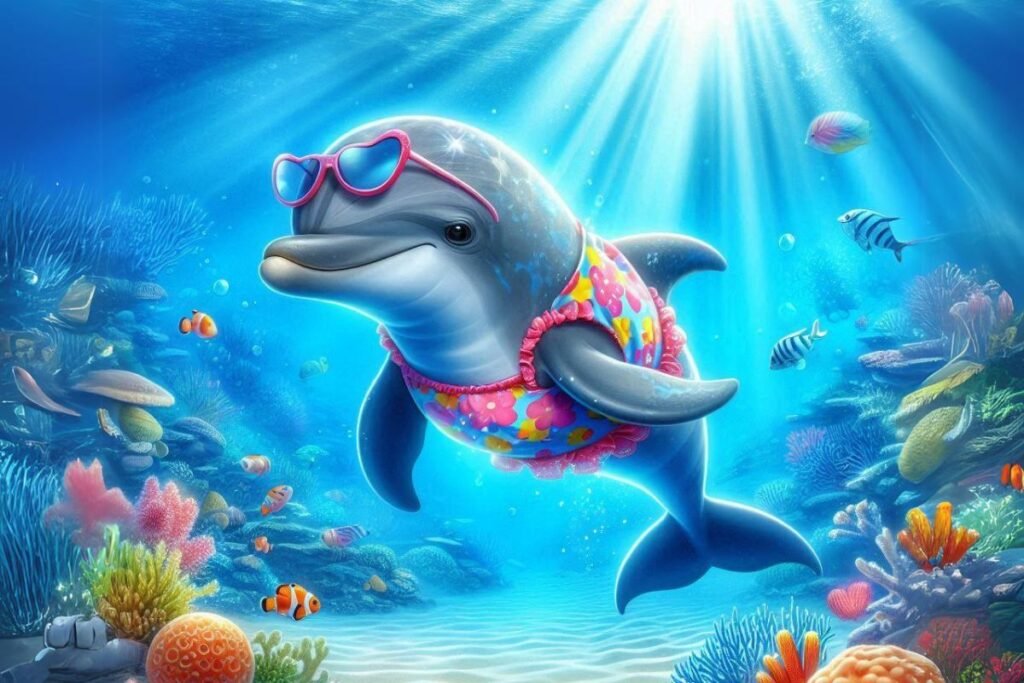 Swiming Dolphin Under the Water