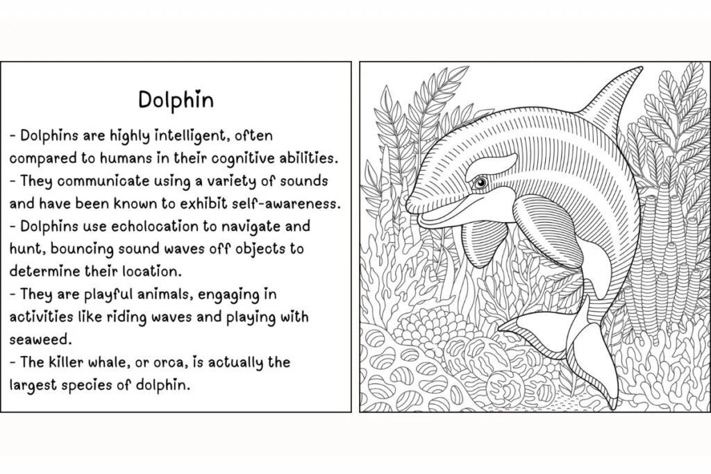 Cute Dolphin Coloring Page
