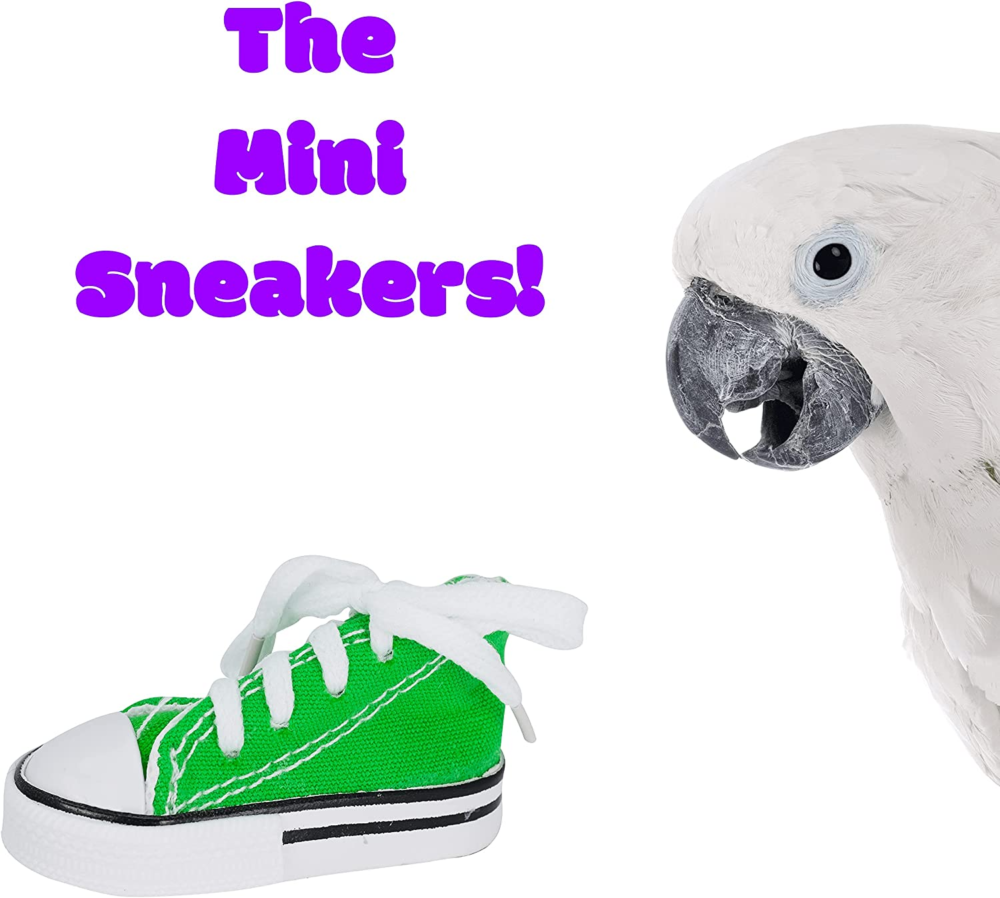 4 Mini Sneakers  Colorful Cotton Rubber Bird Safe Parrot Quaker Parrotlet Cockatiel - Image 6