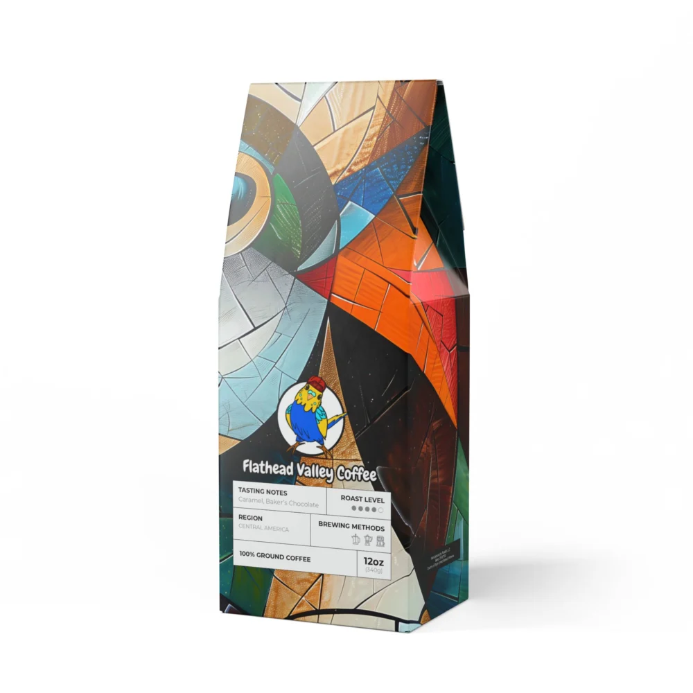 Flathead Valley Coffee Blend (Medium-Dark Roast) - Stunning Bird Art Packaging