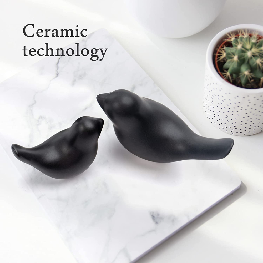 Small Animal Statues Home Decor Modern Style Birds Decorative Ornaments for Living Room, Bedroom, Office Desktop, Cabinets (Black 2Pcs) - Image 8