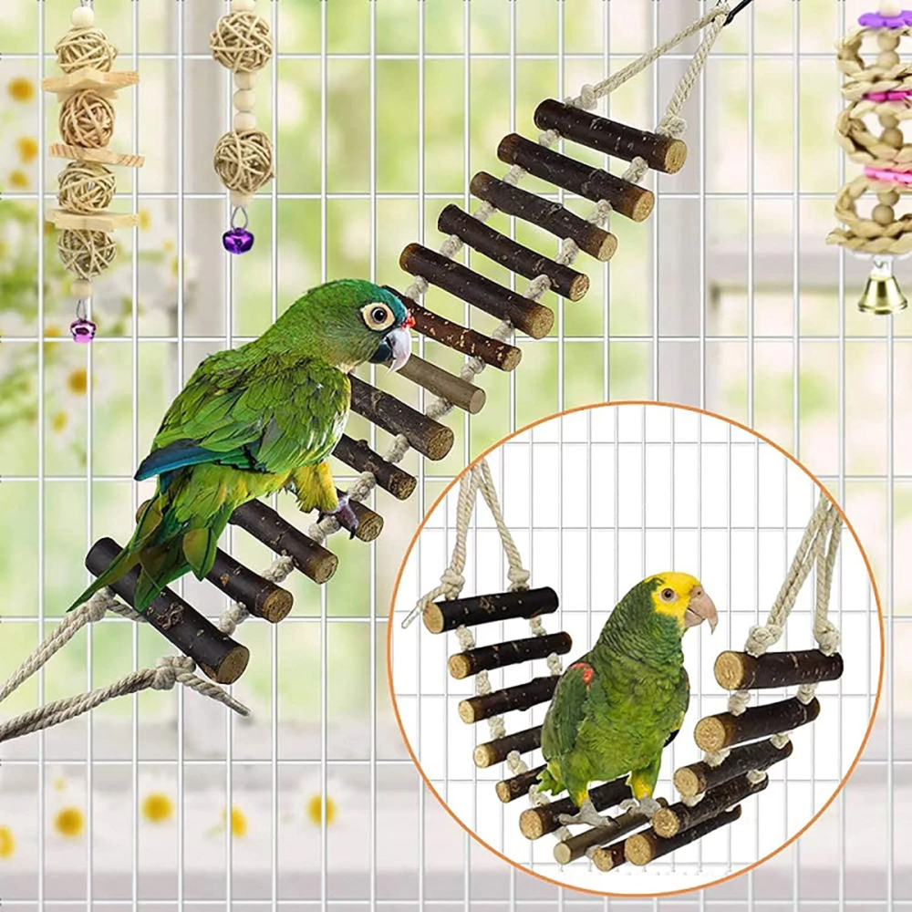 8-Piece Bird Toy Set: Parakeet, Parrot, Cockatiel Toys - Chew, Swing & Play - Image 3