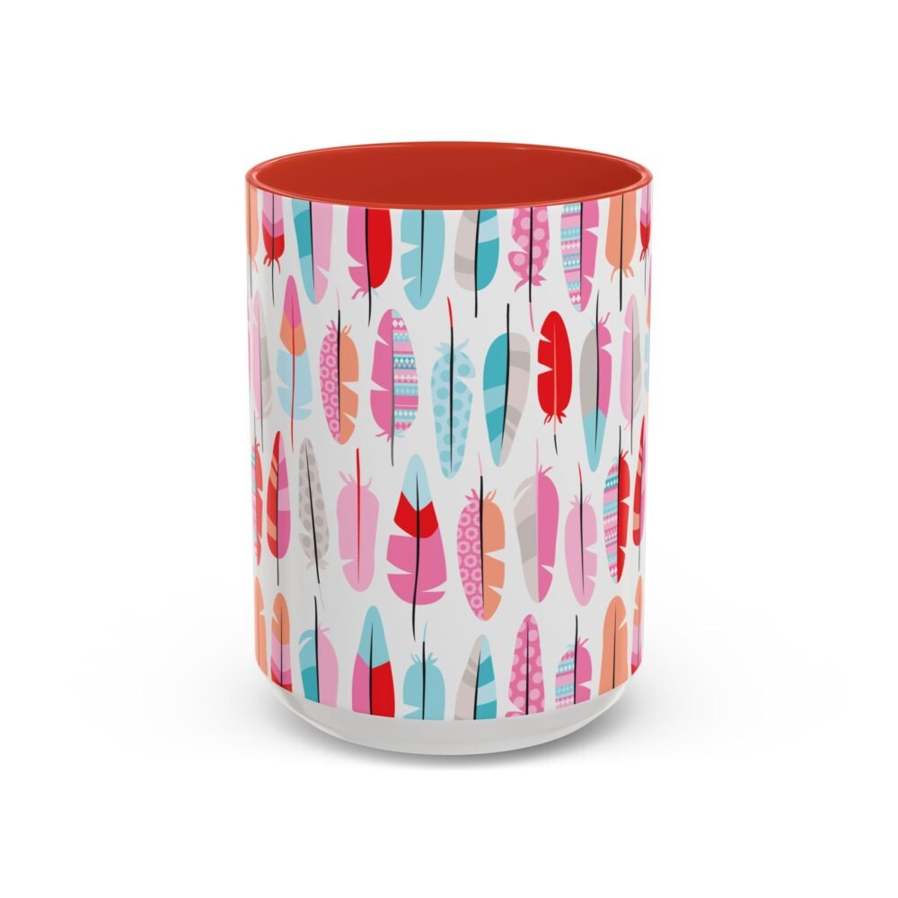 Bohemian Feather Ceramic Mug | Vibrant Multicolor Pattern | Perfect Bird Lovers Gift - Image 4