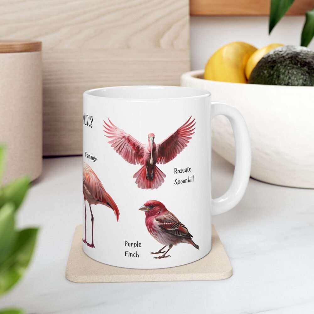 pink bird lover ceramic coffee mug