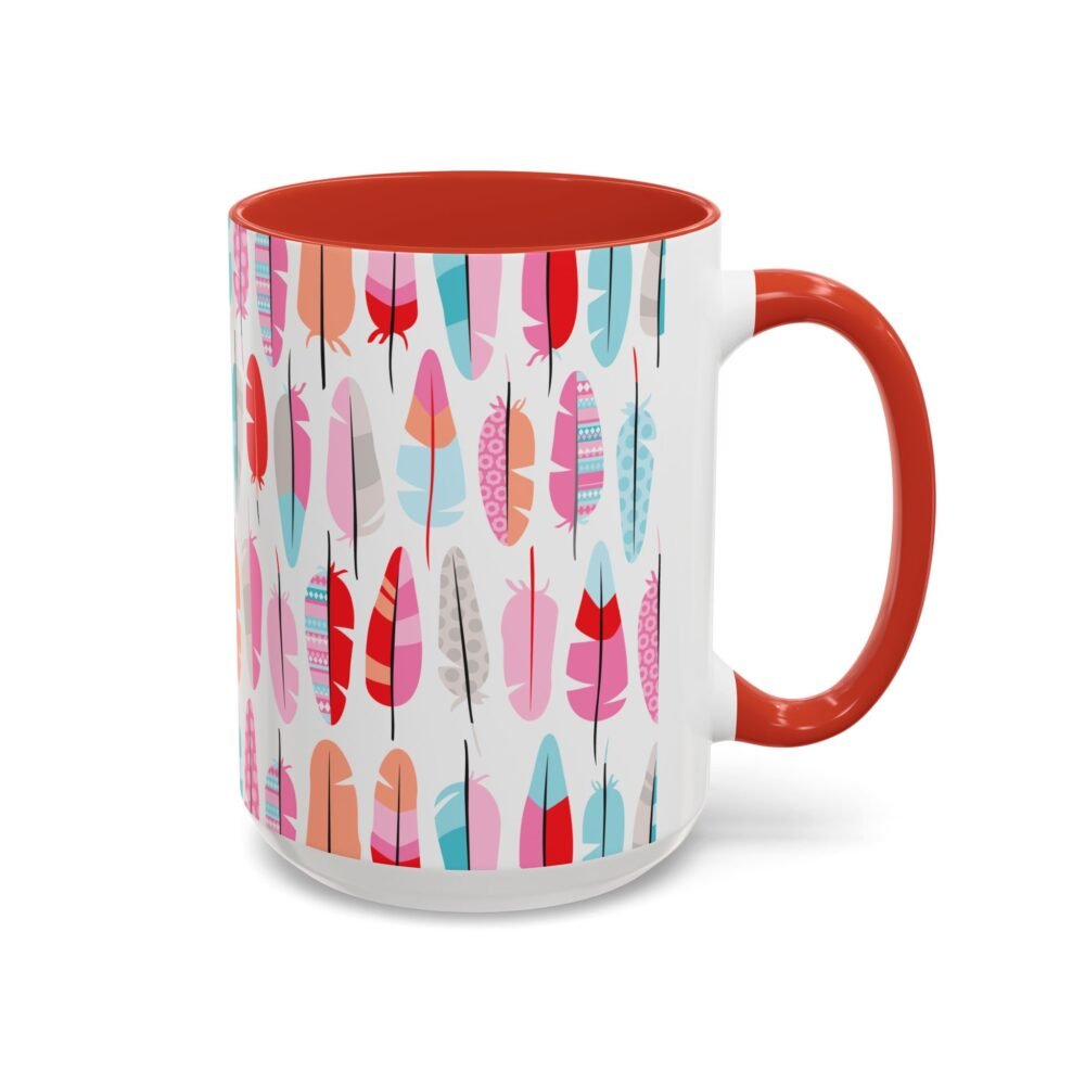 Bohemian Feather Ceramic Mug | Vibrant Multicolor Pattern | Perfect Bird Lovers Gift - Image 5