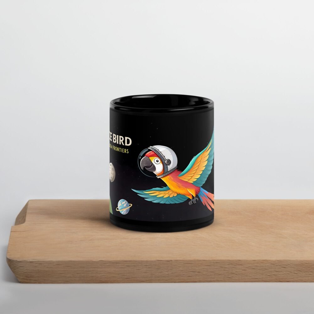Playful and inspiring "Space Bird" mug perfect for celebrating National Space Day on May 4th.