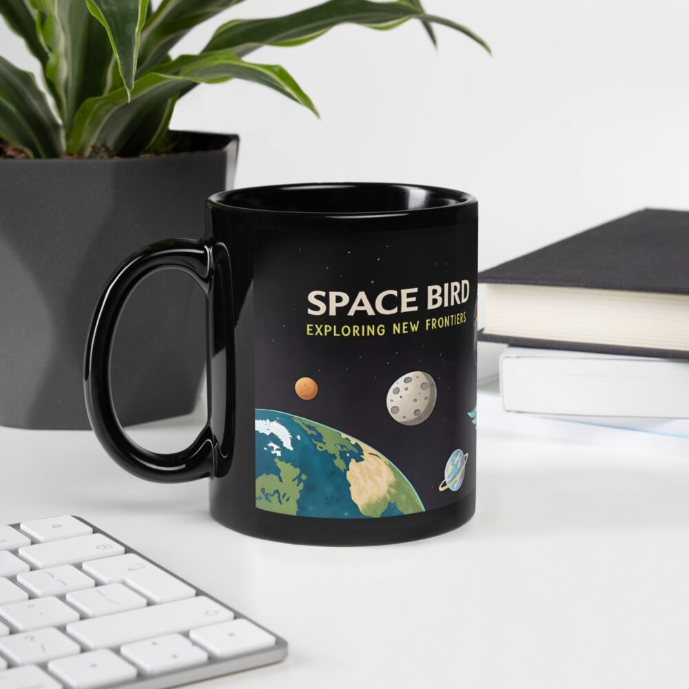 Unique gift for space enthusiasts and bird lovers: the "Space Bird" mug.