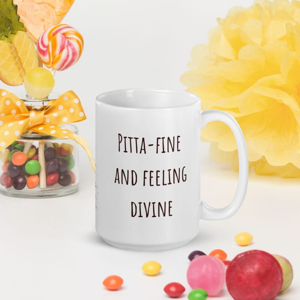 Collector ceramic item: Rainbow Pitta bird art mug with the inspirational "Pitta Fine" quote.