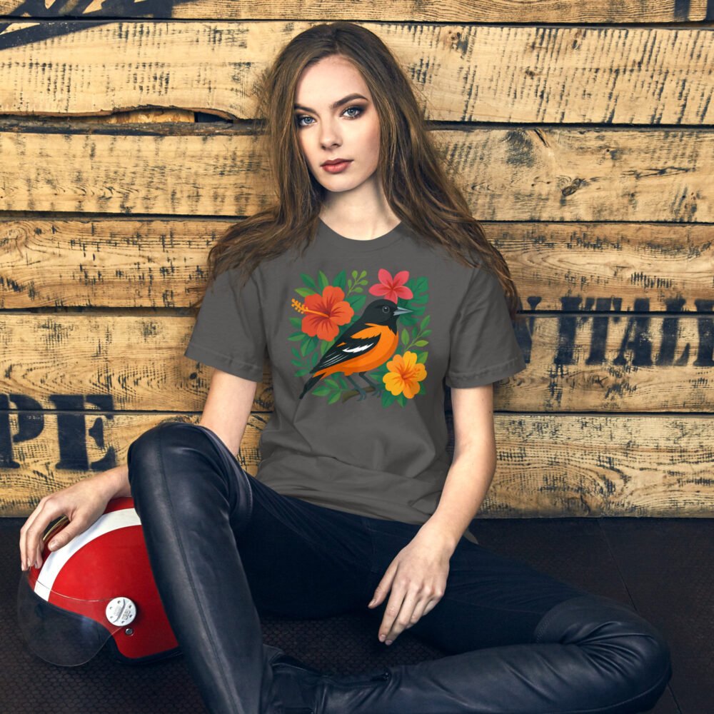 Baltimore Oriole merchandise, tropical garden tee, bird gift