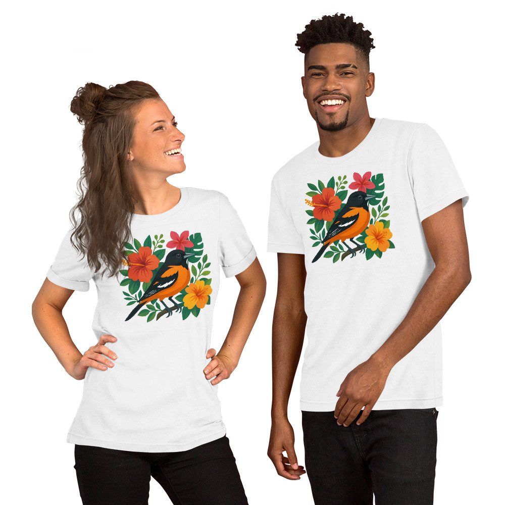 Baltimore Oriole fan shirt, nature lover gift, bird art