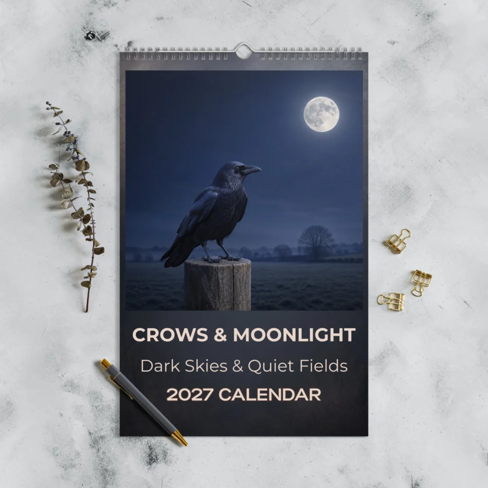 Crows & Moonlight 2027 Wall Calendar – Gothic Crow & Raven Art