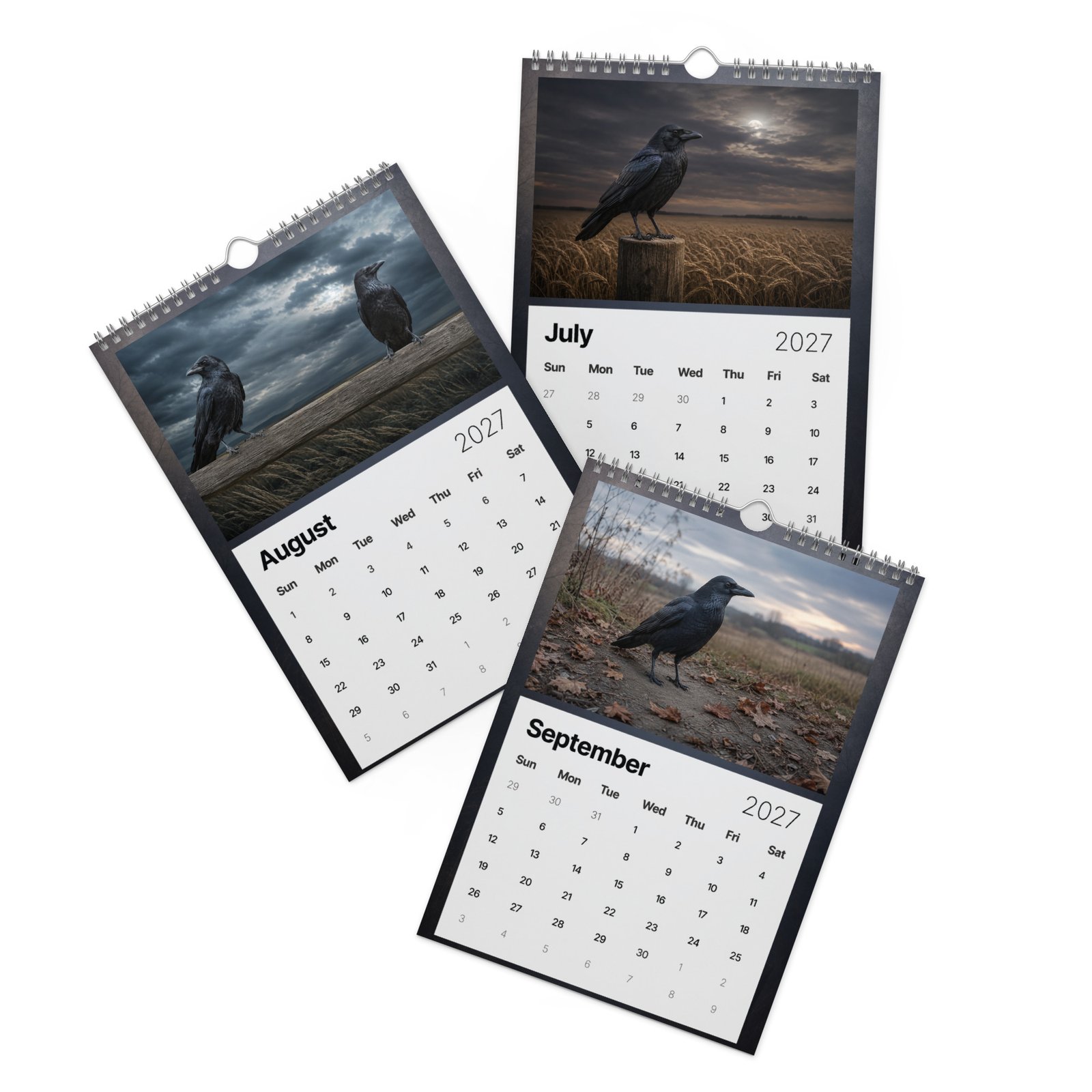 Crows & Moonlight 2027 Wall Calendar – Gothic Crow & Raven Art - Image 3