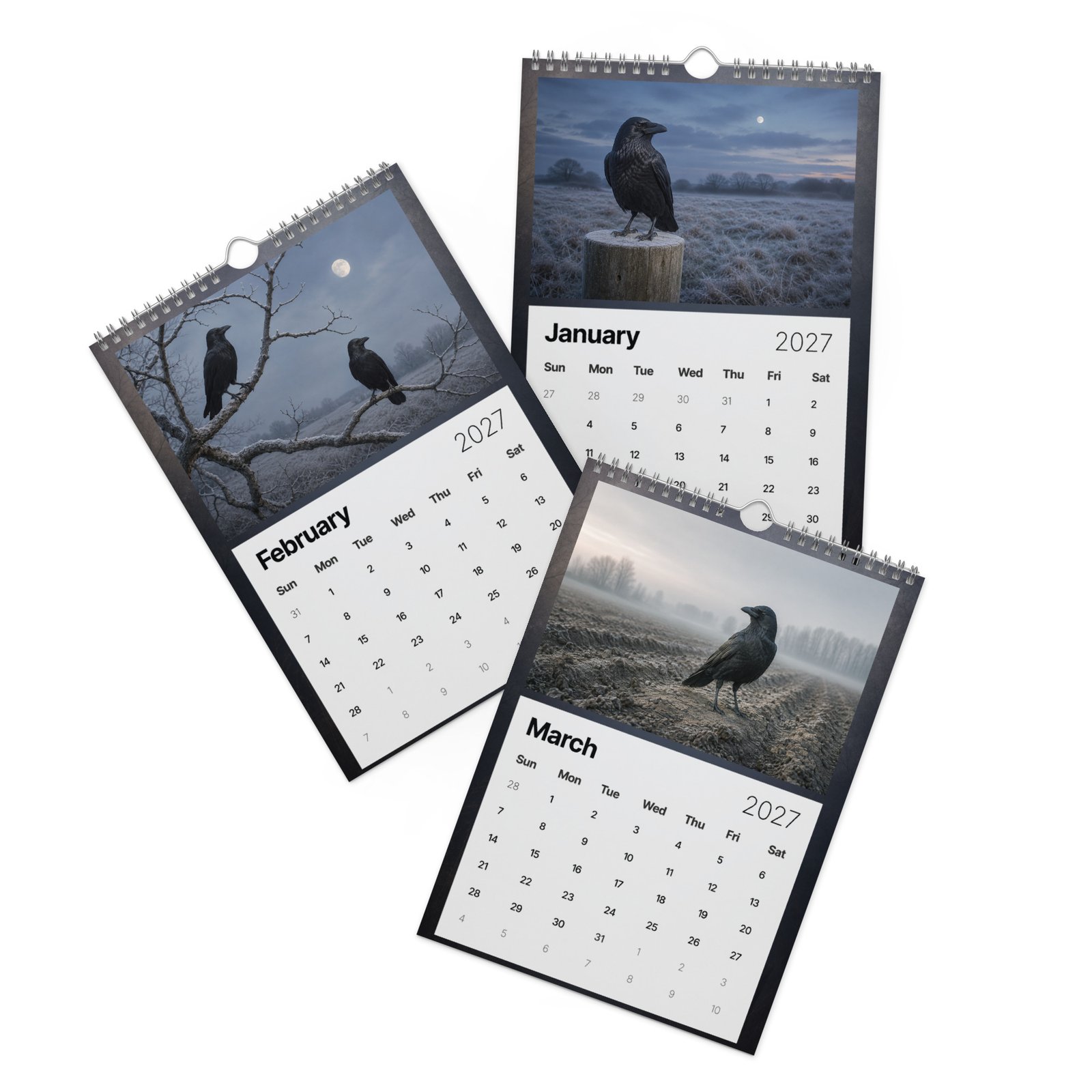 Crows & Moonlight 2027 Wall Calendar – Gothic Crow & Raven Art - Image 5