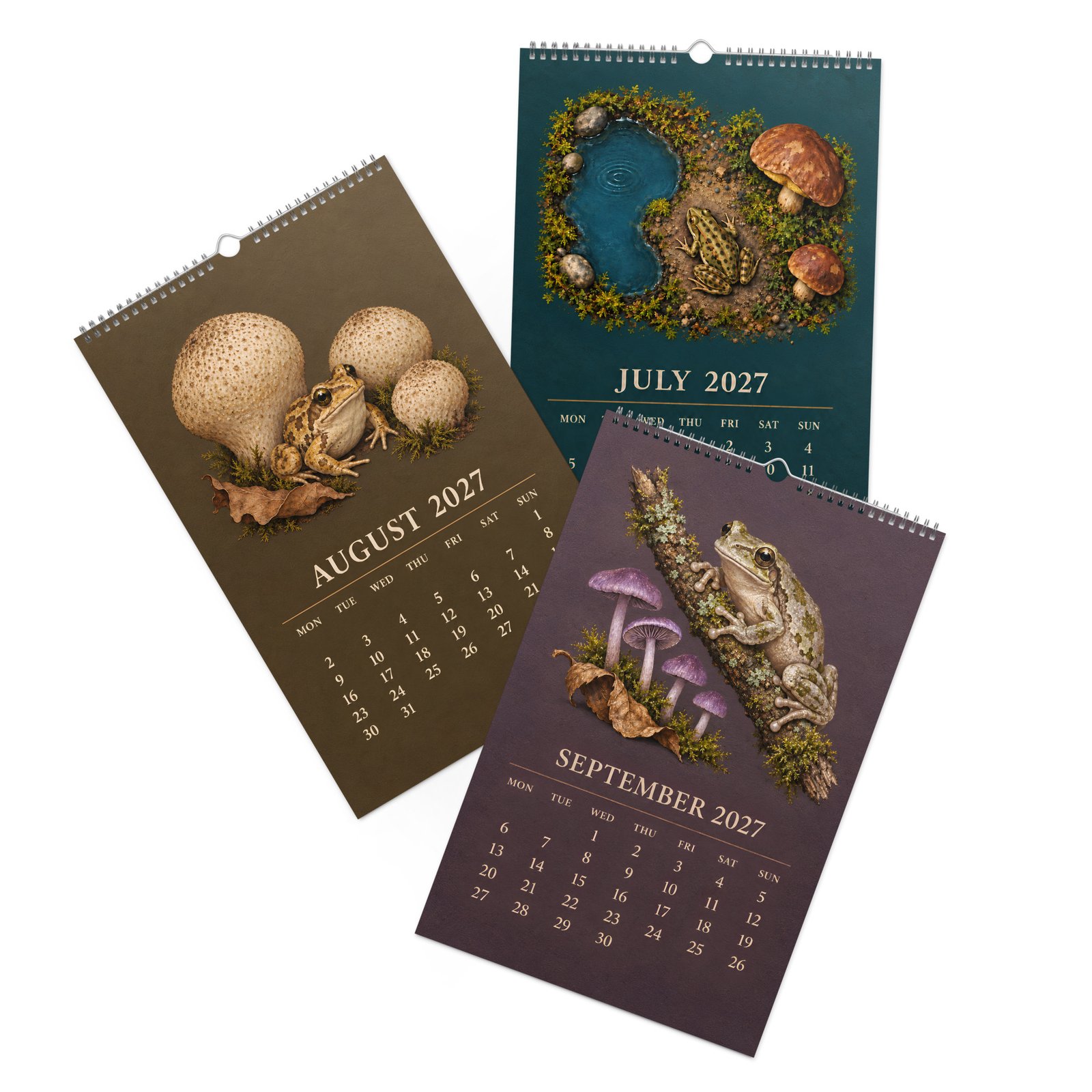 2027 Frog and Mushroom Wall Calendar – Frogs & Fungi - Image 9