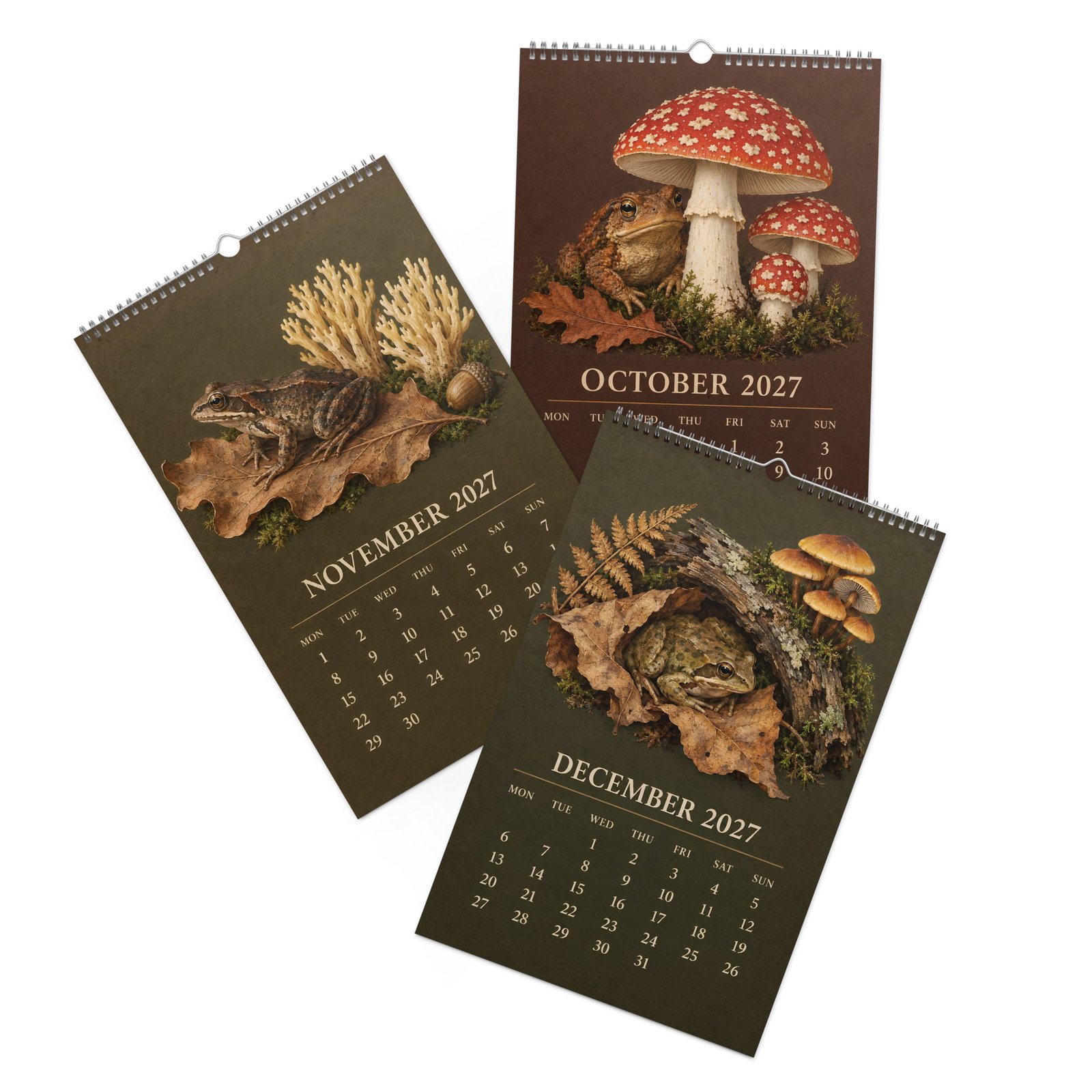 2027 Frog and Mushroom Wall Calendar – Frogs & Fungi - Image 8