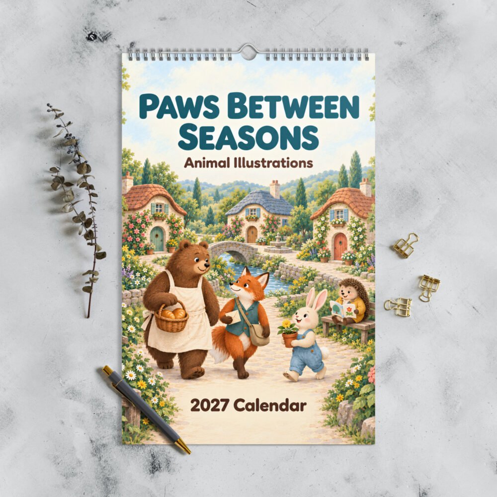 2027 Kids Wall Calendar – Paws Between Seasons