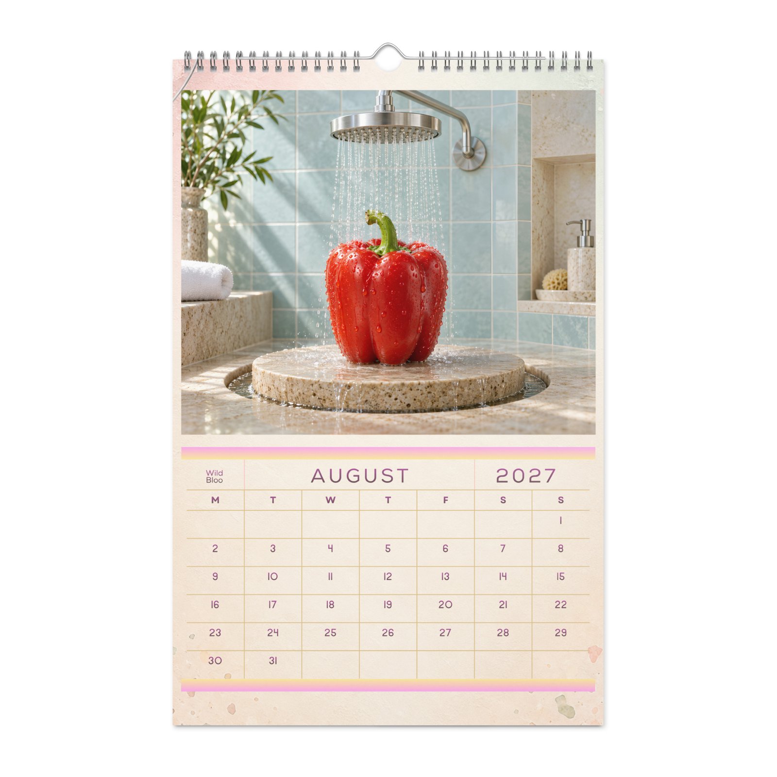 2027 Funny Vegetable Wall Calendar – Salon & Spa Scenes - Image 5