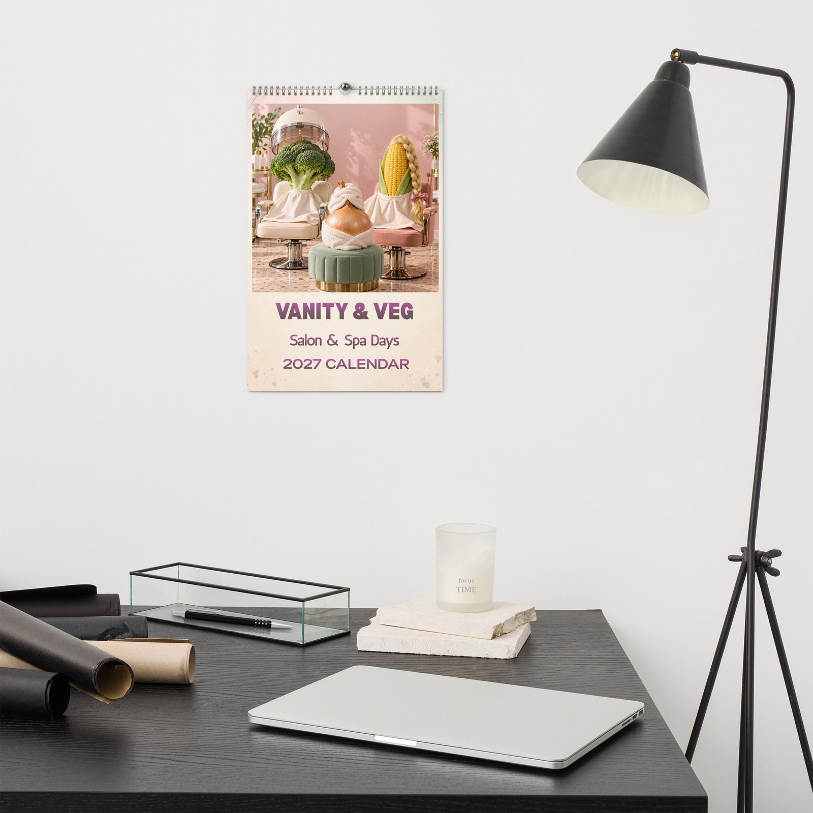 2027 Funny Vegetable Wall Calendar – Salon & Spa Scenes - Image 12