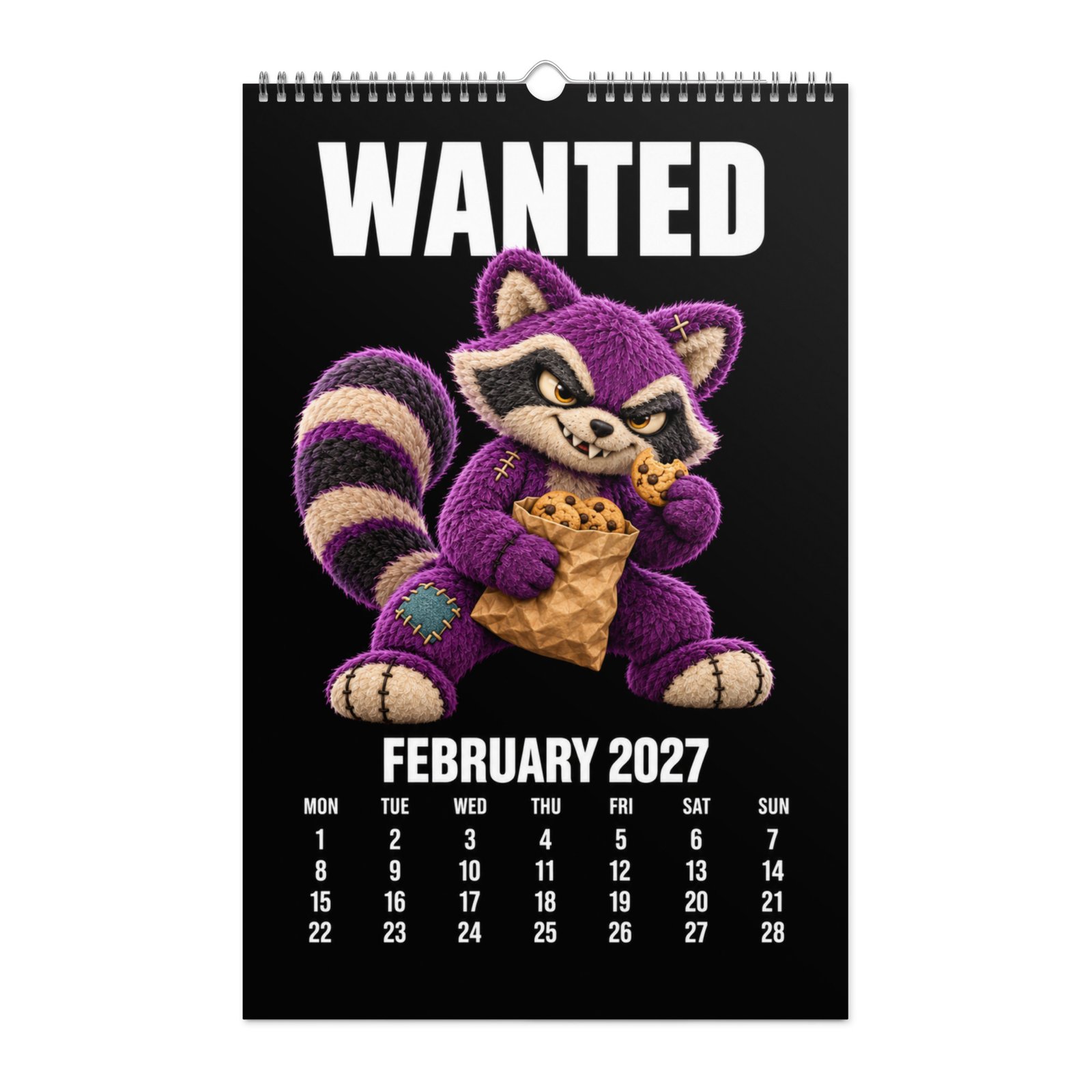 2027 Creepy Cute Wall Calendar – WANTED Plush Characters - Image 3