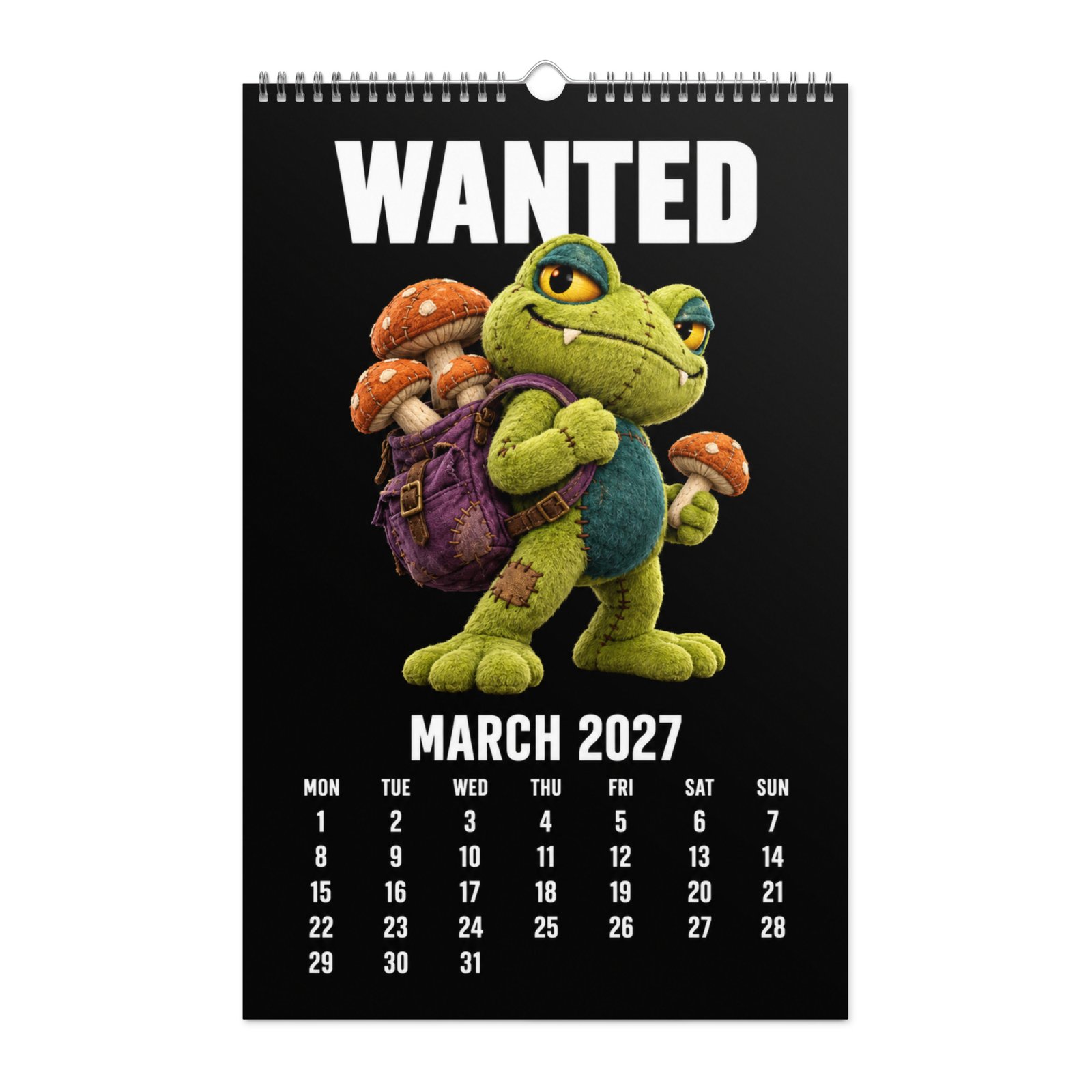 2027 Creepy Cute Wall Calendar – WANTED Plush Characters - Image 4