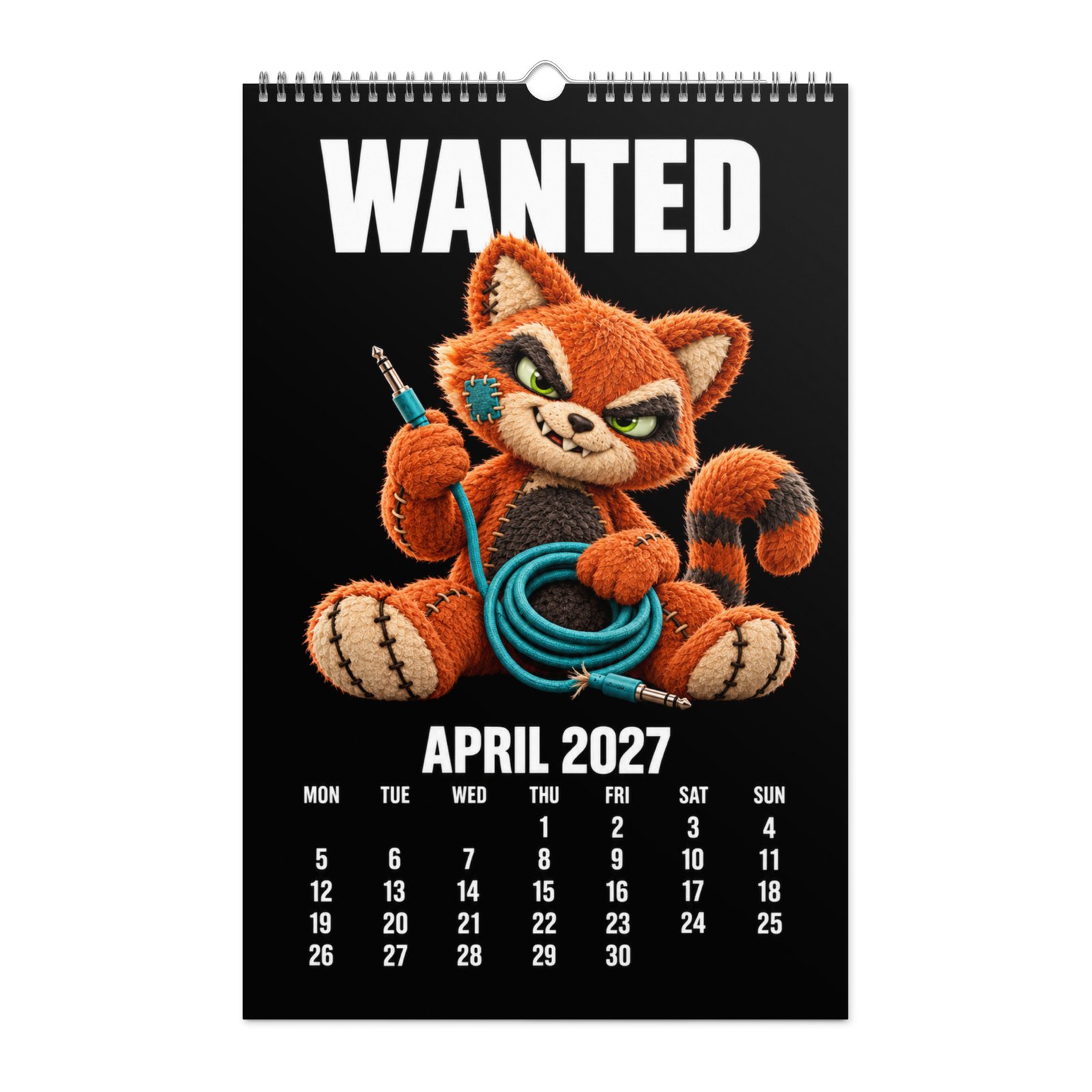 2027 Creepy Cute Wall Calendar – WANTED Plush Characters - Image 5