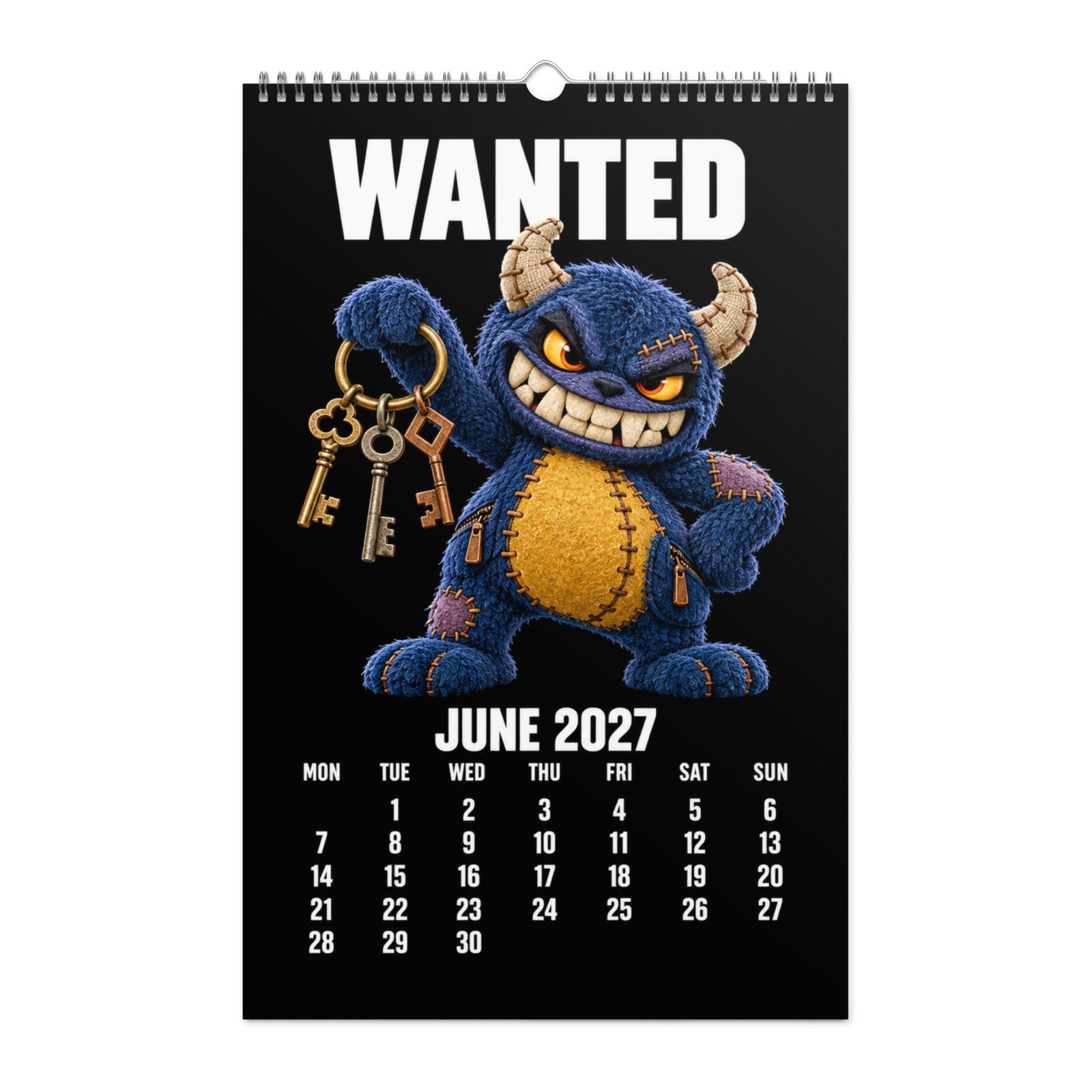 2027 Creepy Cute Wall Calendar – WANTED Plush Characters - Image 7